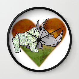 Rhino Love Wall Clock