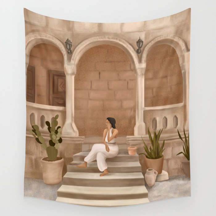 On the Steps Wall Tapestry