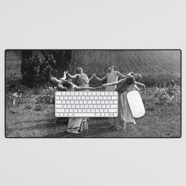 Circle Of Witches, Natchez Trace Vintage Women Dancing black and white photograph - photography - photographs Desk Mat