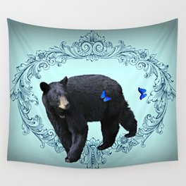 Bear and Butterflies Wall Tapestry