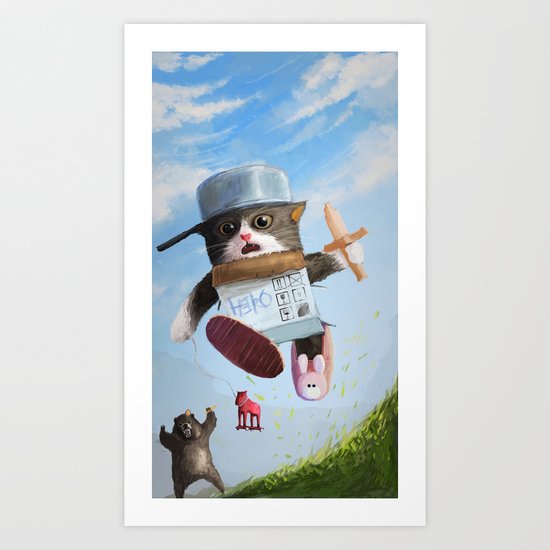 Cat knight Art Print