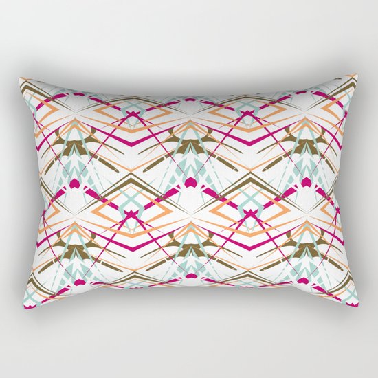 Abstract geometric colorful pattern on white background . Rectangular Pillow