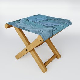 Acanthus Pattern by William Morris Blue Adaption Folding Stool