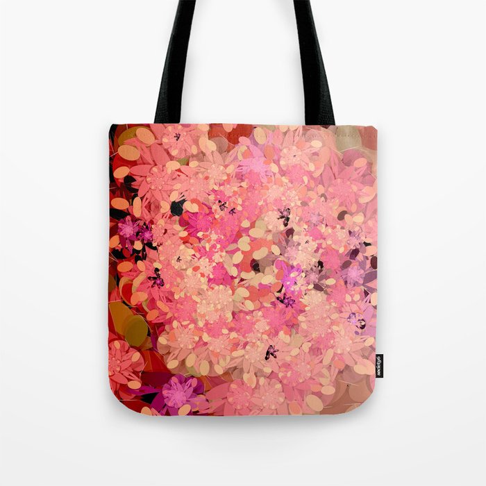 Two Different Worlds -- Floral Pattern Tote Bag