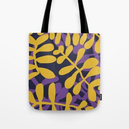 Yellow and purple fern pattern Tote Bag