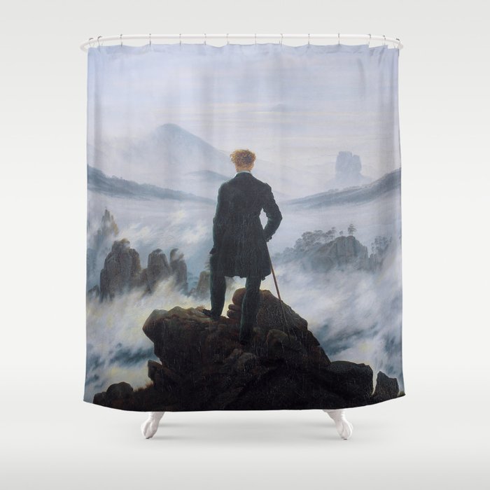 Caspar David Friedrich - Wanderer above the Sea of Fog - 1817 Shower Curtain