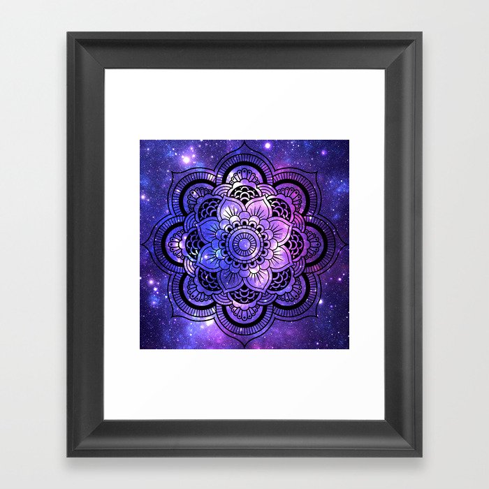 Mandala : Purple Blue Galaxy Framed Art Print