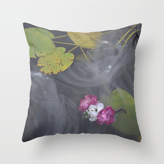 Surreal Waterflower Throw Pillow