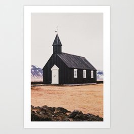 Búðakirkja. Black Church at Budir, Iceland. Art Print