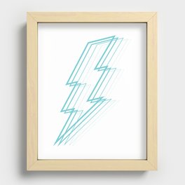 Turquoise Lightning Bolt Recessed Framed Print