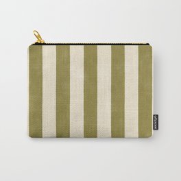 Cabana Stripe - moss green and cream Carry-All Pouch