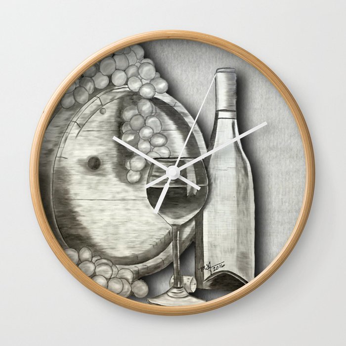 Stained Wine Barrel Wall Clock By Mmembellishments Society6