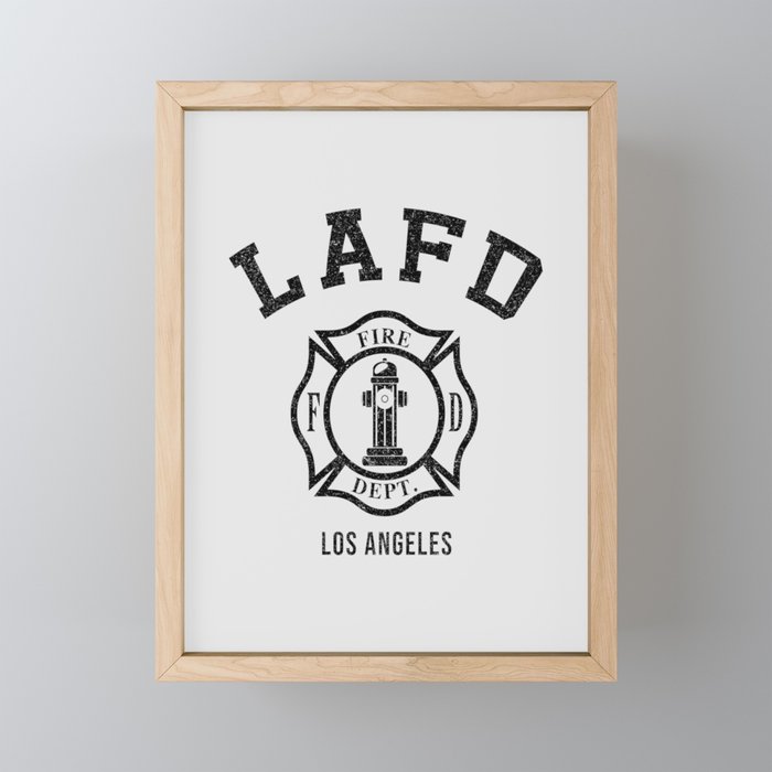 Firefighters LA Framed Mini Art Print