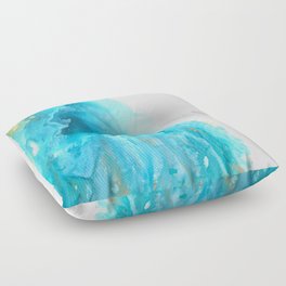 Abstract in Blue and Gold Floor Pillow