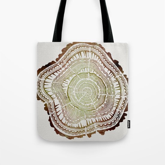 Tree Rings – Watercolor Ombre Tote Bag