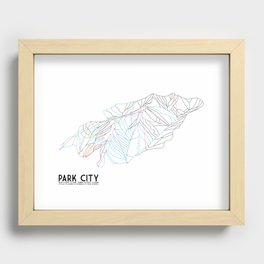 Park City, UT - Minimalist Trail Art Recessed Framed Print