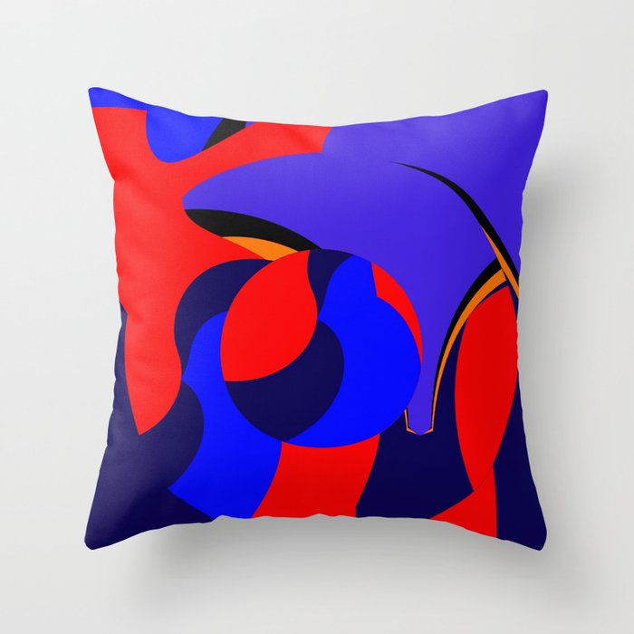 Swirling Cubism Throw Pillow