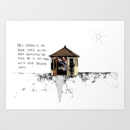 Mel Gibson is in your shed Art Print