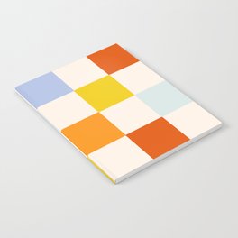 Retro Rainbow Checkerboard  Notebook | 90S, Funky, Checked, Bright, Check, Checkerboard, Painting, Abstract, Minimal, Geometric 