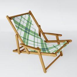 Green diagonal gingham checked Sling Chair