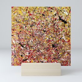 TENDER SUN - Jackosn Pollock style drip painting art design, dripping design, splash patern modern art Mini Art Print