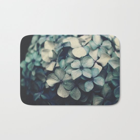 blue hydrangea Bath Mat