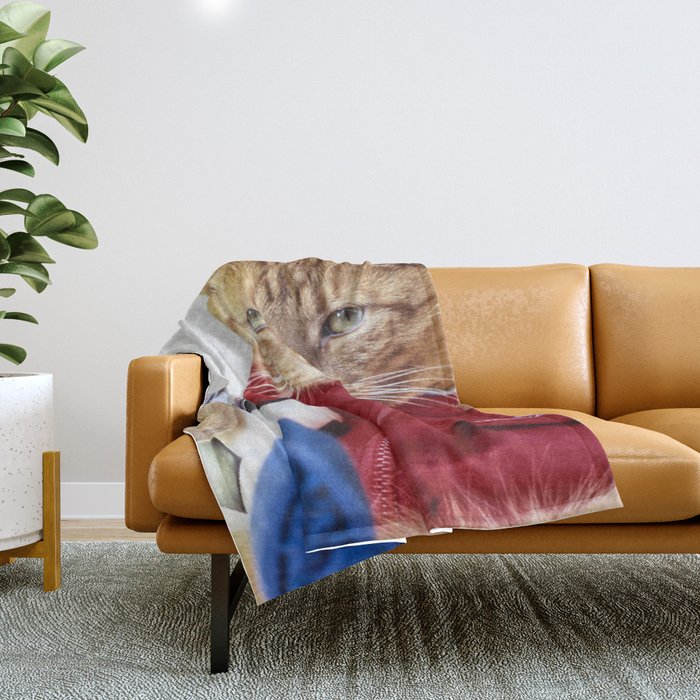 The Cat is #Adidas Throw Blanket