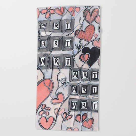 I Love Art Beach Towel