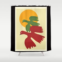 Abstract morning pair flight 2 Shower Curtain