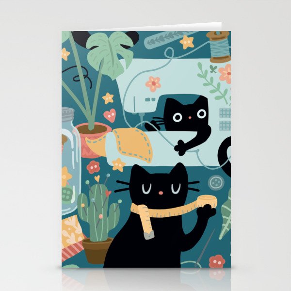 sewing with cats Stationery Cards