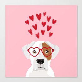 Boxer heart glasses hearts valentines day cute dog gifts rescue dog pure breed boxers Canvas Print