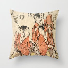 Going to a Sumo Match Throw Pillow