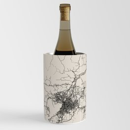 Santiago de Cuba - Black and White City Map Wine Chiller