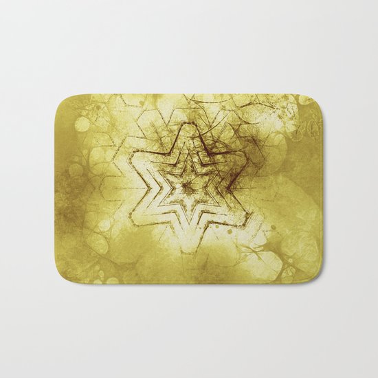 Star mandala in gold Bath Mat