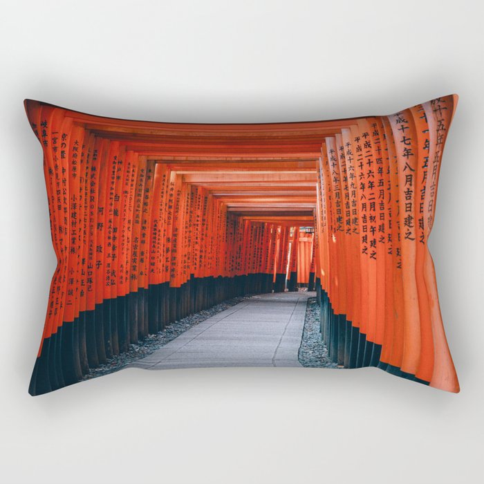  Japanese  Orange Fushimi inari Trail, Kyōto-shi Rectangular Pillow