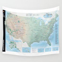 National Park Service System Map Wall Tapestry | Map, Region, Black, Usa, Alaska, South, Graphicdesign, Park, West, North 
