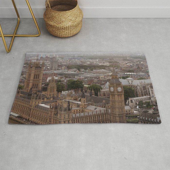Great Britain Photography - Big Ben Under The Gray Sky Rug