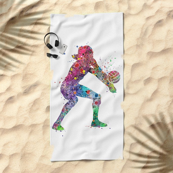 Volleyball Girl Watercolor Print Girls Room Decor Volleyball