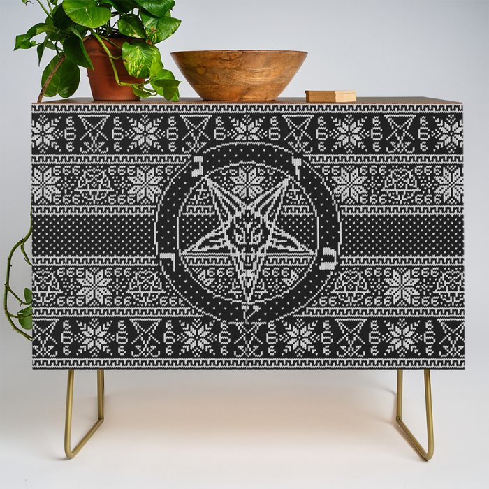 Satanic ugly sweater Credenza by dima v Society6