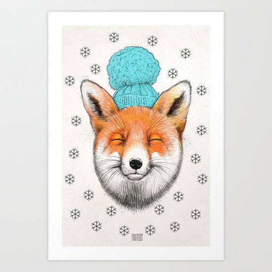 winter fox Art Print