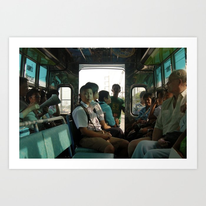 Thai Bus Ride Art Print