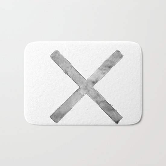BLACK AND WHITE CROSS Bath Mat