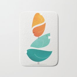 4 Bird Stack Poster Art  Bath Mat