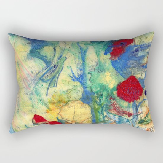 Fairy with Red Flowers Rectangular Pillow