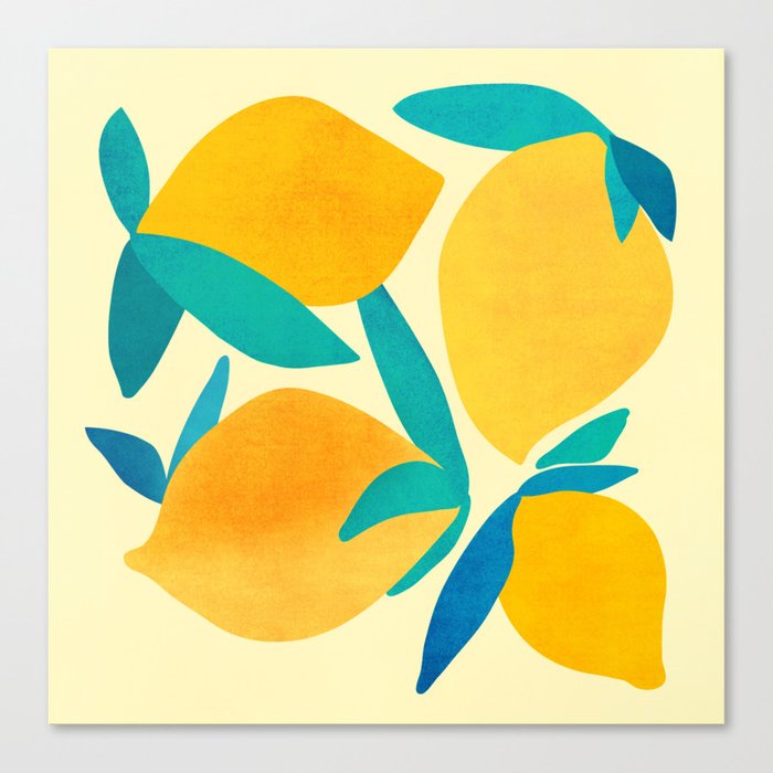 Mangoes - Tropical Fruit Illustration Canvas Print