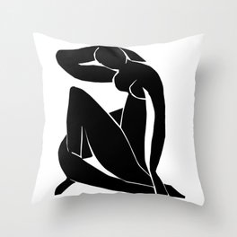 Matisse - Nude - Black Throw Pillow