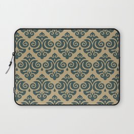 Victorian Gothic Pattern 537 Green and Gold Laptop Sleeve