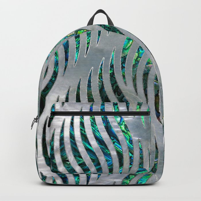 Abstract Ripple  Abalone and Mother of pearl Backpack
