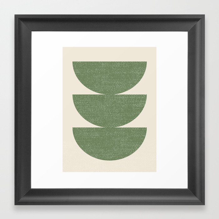 Half Circle 3 - Green Framed Art Print