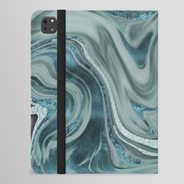 Elegant Marble Gemstone Texture Turquoise Teal iPad Folio Case